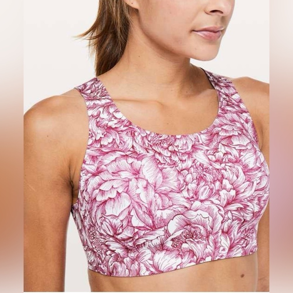 Lululemon Enlite Bra in Floral Bloom White Star Ruby